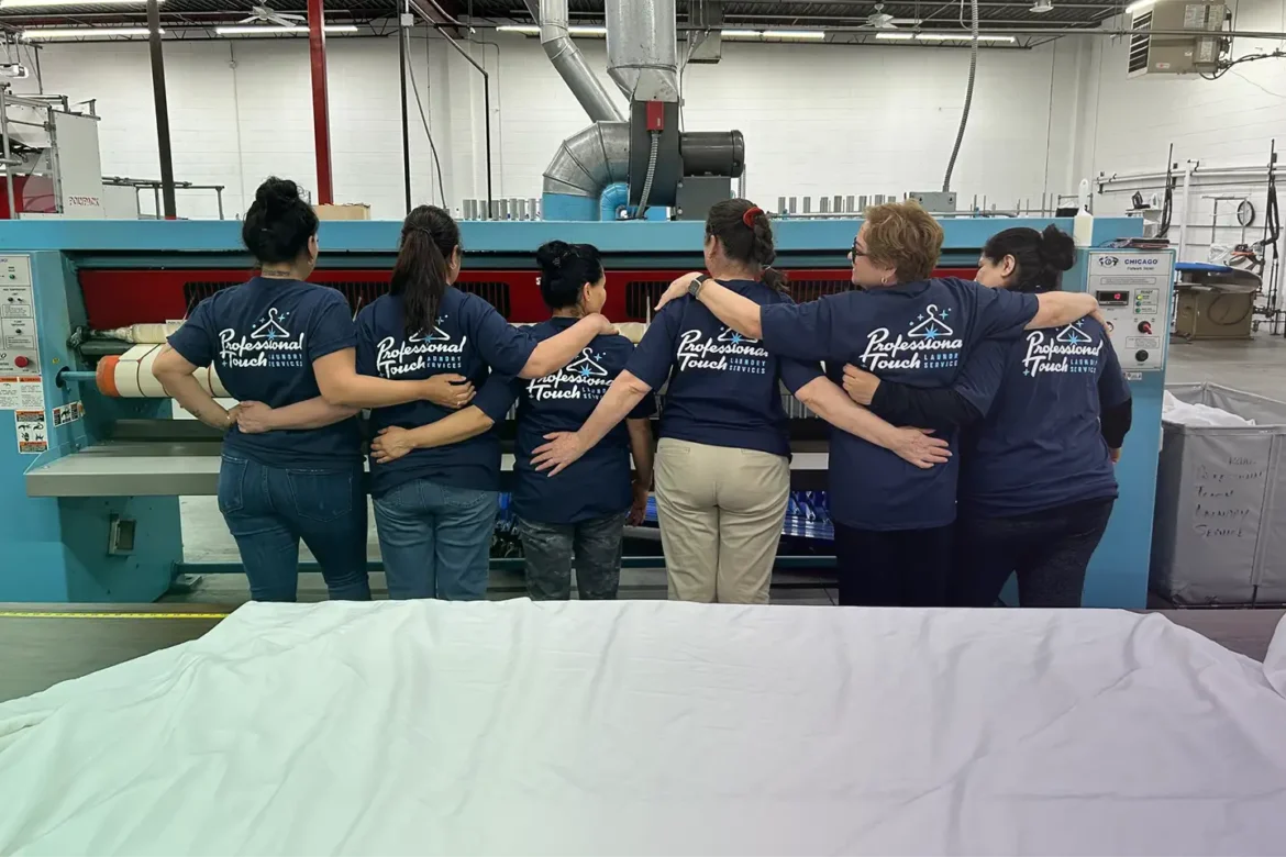 The staff of Professional Touch Laundry Services, Denver Colorado’s most trusted commercial laundry and linen specialist, a Live Oak® small business bank customer